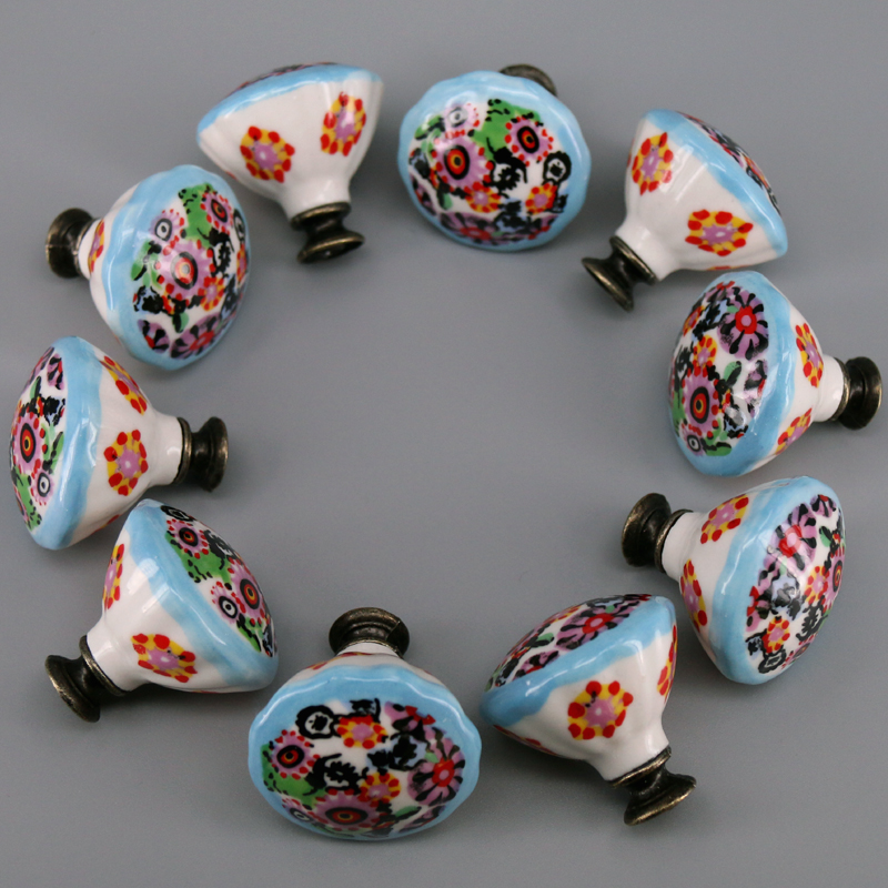 10PCS Colored Ceramic Knobs Un - đánh giá và giá Unique Furniture Hardware Pulls