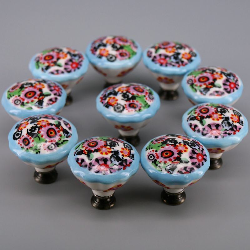 10PCS Colored Ceramic Knobs Un - đánh giá và giá Unique Furniture Hardware Pulls