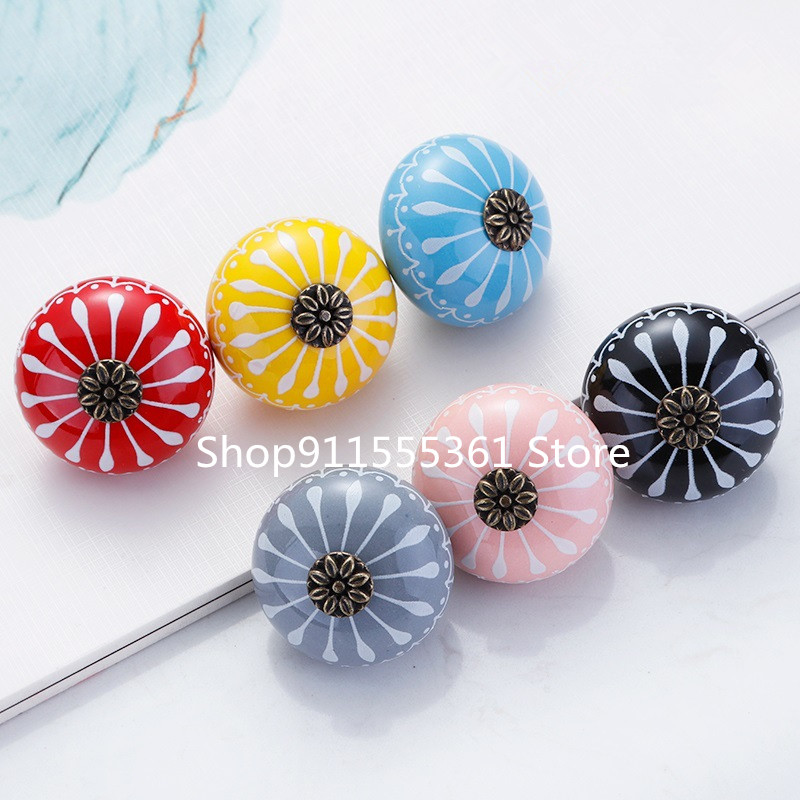 Gốm Núm/Đầm Nút Trắng Xanh Tủ  - đánh giá và giá Unique Furniture Hardware Pulls