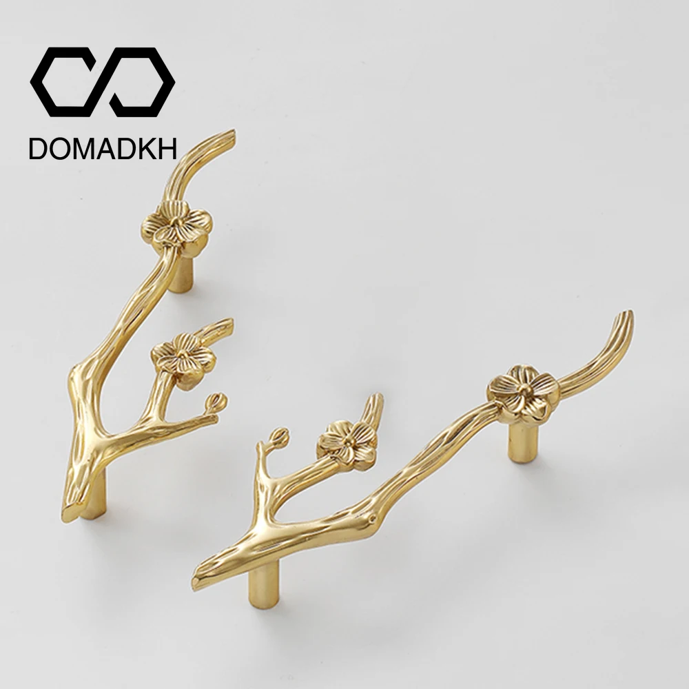 Flower Branch Brass Cabinet Do - đánh giá và giá Unique Furniture Hardware Pulls