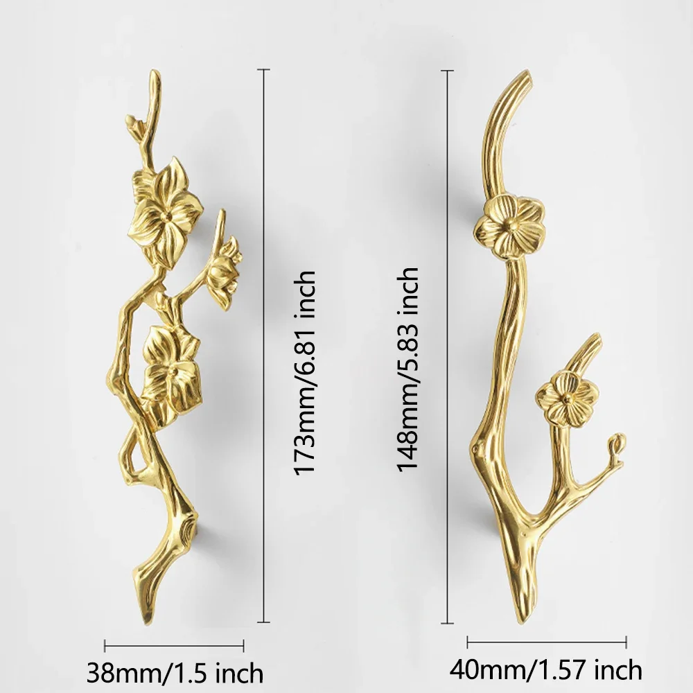 Flower Branch Brass Cabinet Do - đánh giá và giá Unique Furniture Hardware Pulls