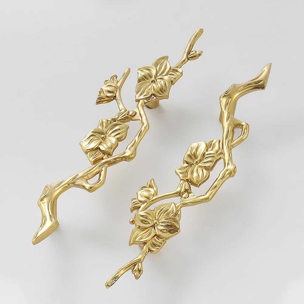 Flower Branch Brass Cabinet Do - đánh giá và giá Unique Furniture Hardware Pulls