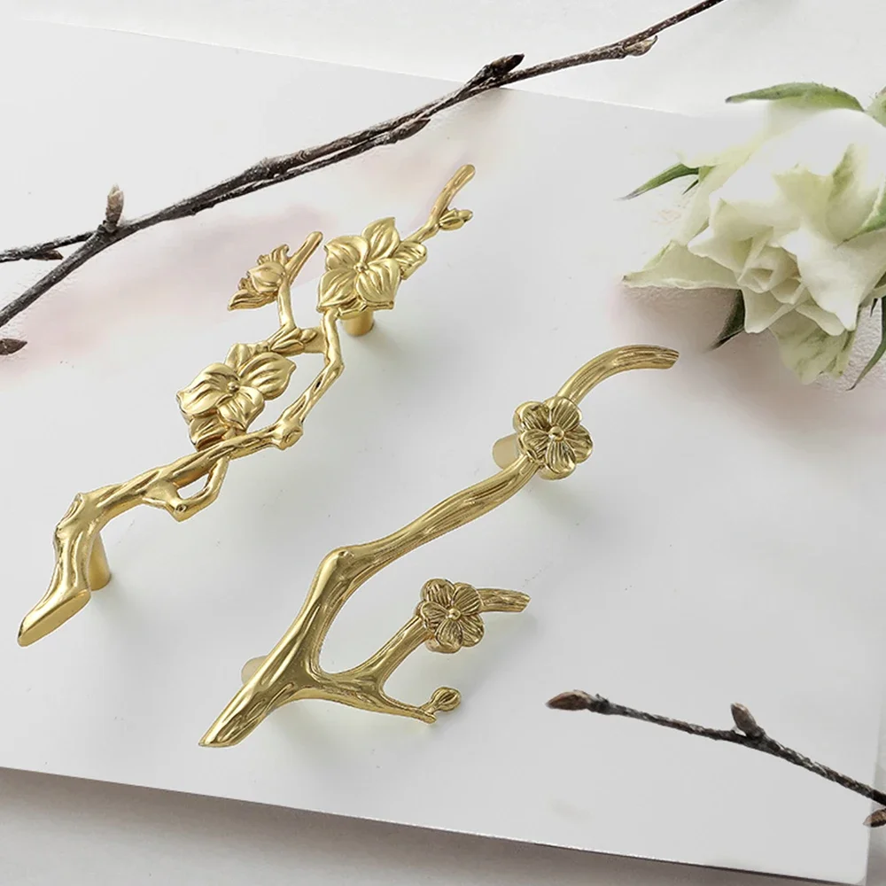 Flower Branch Brass Cabinet Do - đánh giá và giá Unique Furniture Hardware Pulls